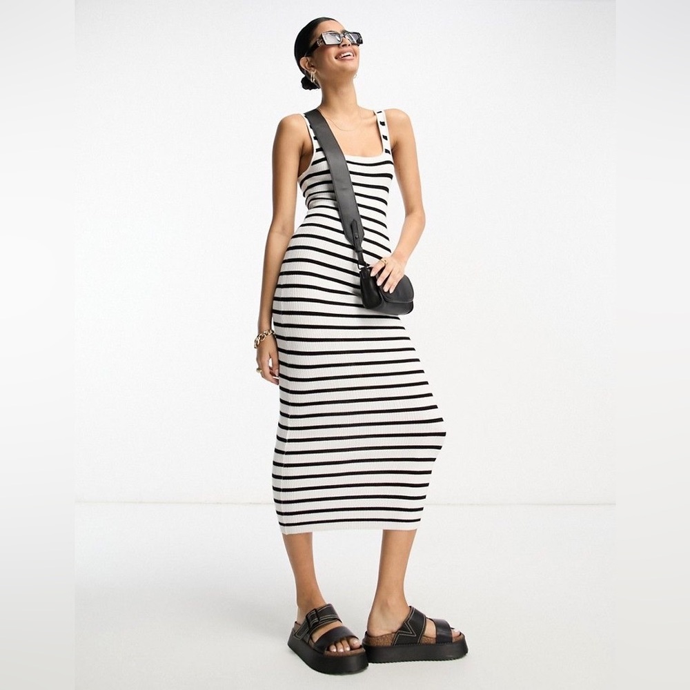 Summer Striped Midi Dress